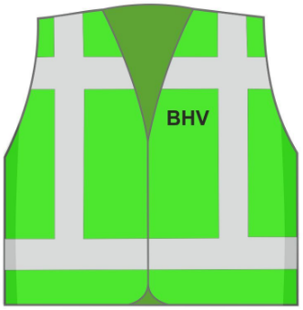 Veiligheidsvest met opdruk BHV Groen